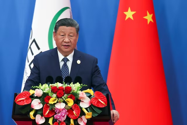 China's President Xi Jinping delivers a speech during the opening ceremony for the China-CELAC Forum ministerial meeting in Beijing, China May 13, 2025. REUTERS/Florence Lo/Pool/File Photo 