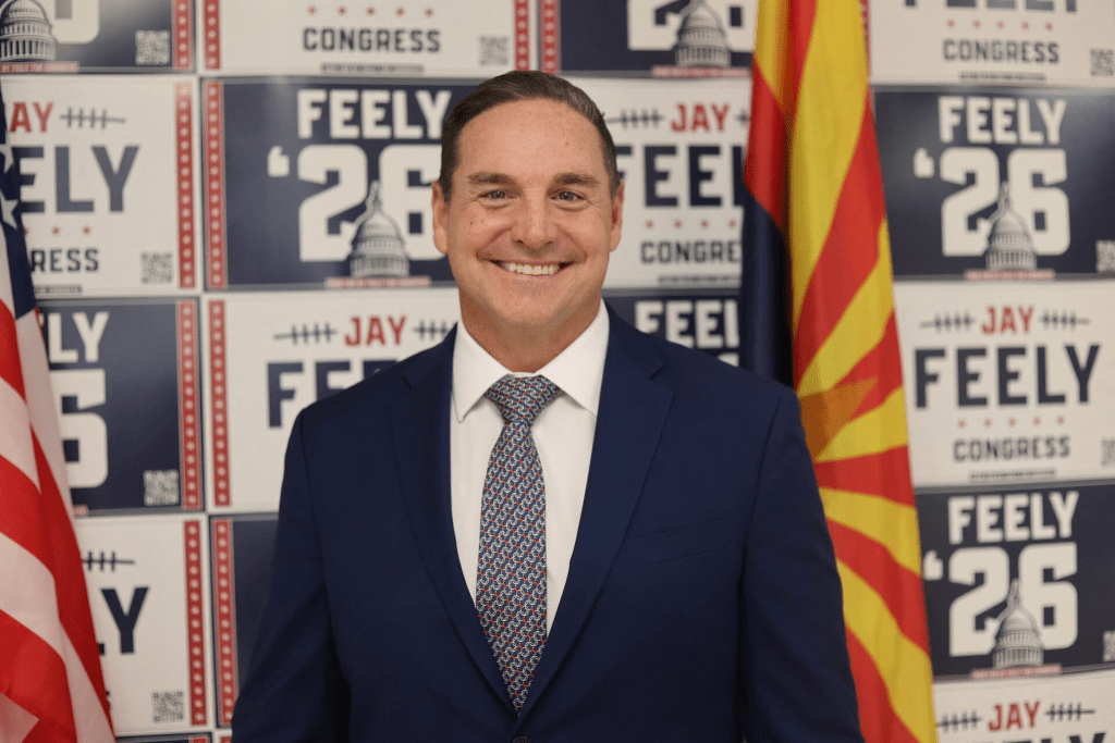 Arizona congressional candidate Jay Feely poses for a photo at his campaign office in Scottsdale, Arizona, US, September 23, 2026. REUTERS/Erica Stapleton