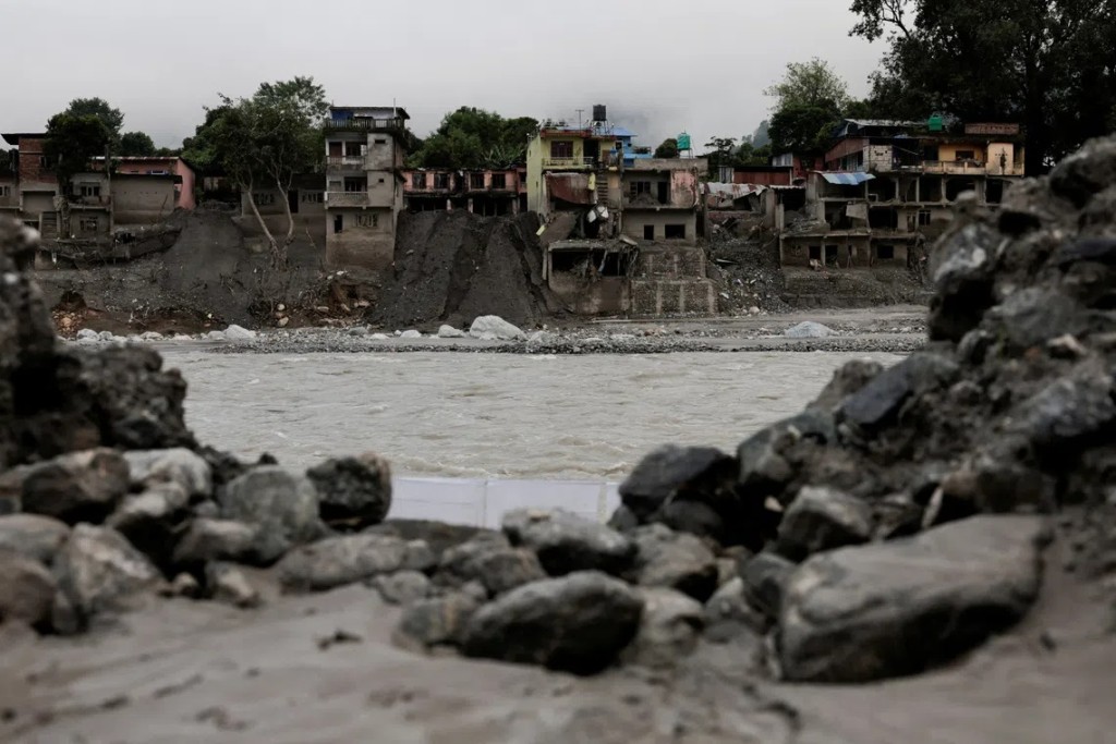 Damaged houses following deadly flash floods and a mudslide, in Devighat, Nuwakot district, Nepal, September 21, 2026. REUTERS/Navesh Chitrakar