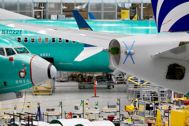 Boeing 737 MAX aircraft are assembled at the company’s plant in Renton, Washington, U.S. June 25, 2024. (Reuters) Boeing 737 MAX aircraft are assembled at the company’s plant in Renton, Washington, U.S. June 25, 2024. (Reuters)