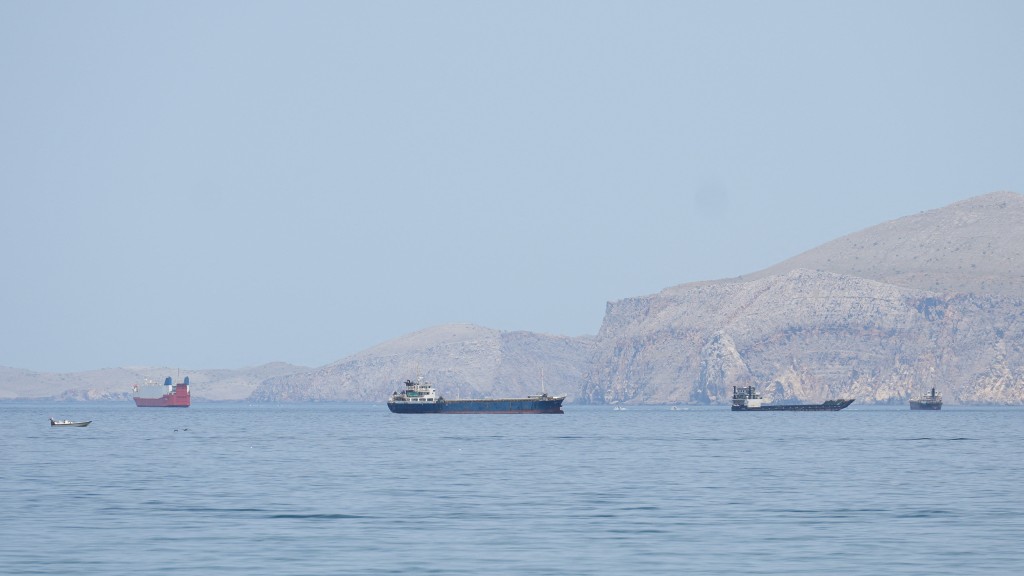 Ships and boats in the Strait of Hormuz, Musandam, Oman, April 24, 2026. (Reuters)