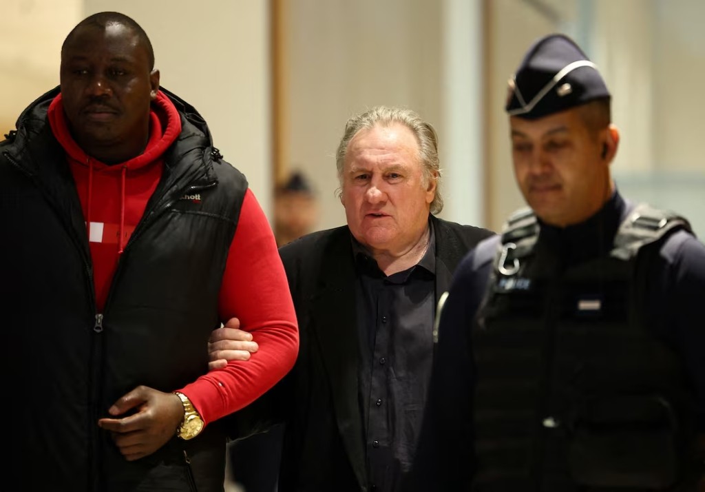 French actor Gerard Depardieu appears at the courthouse, as his trial over accusation of sexual assault on two women, which prosecutors say took place during the filming of "Les Volets Verts", continues in Paris, France, March 27, 2025. (Reuters)