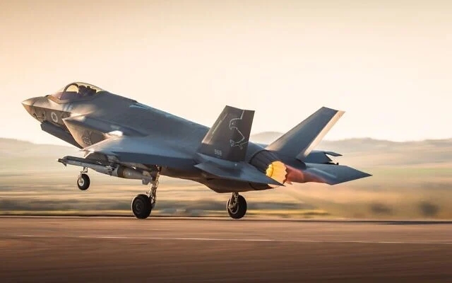An Israeli Air Force F-35I fighter jet prepares to take off for strikes in Iran, in a handout photo published on March 19, 2026.