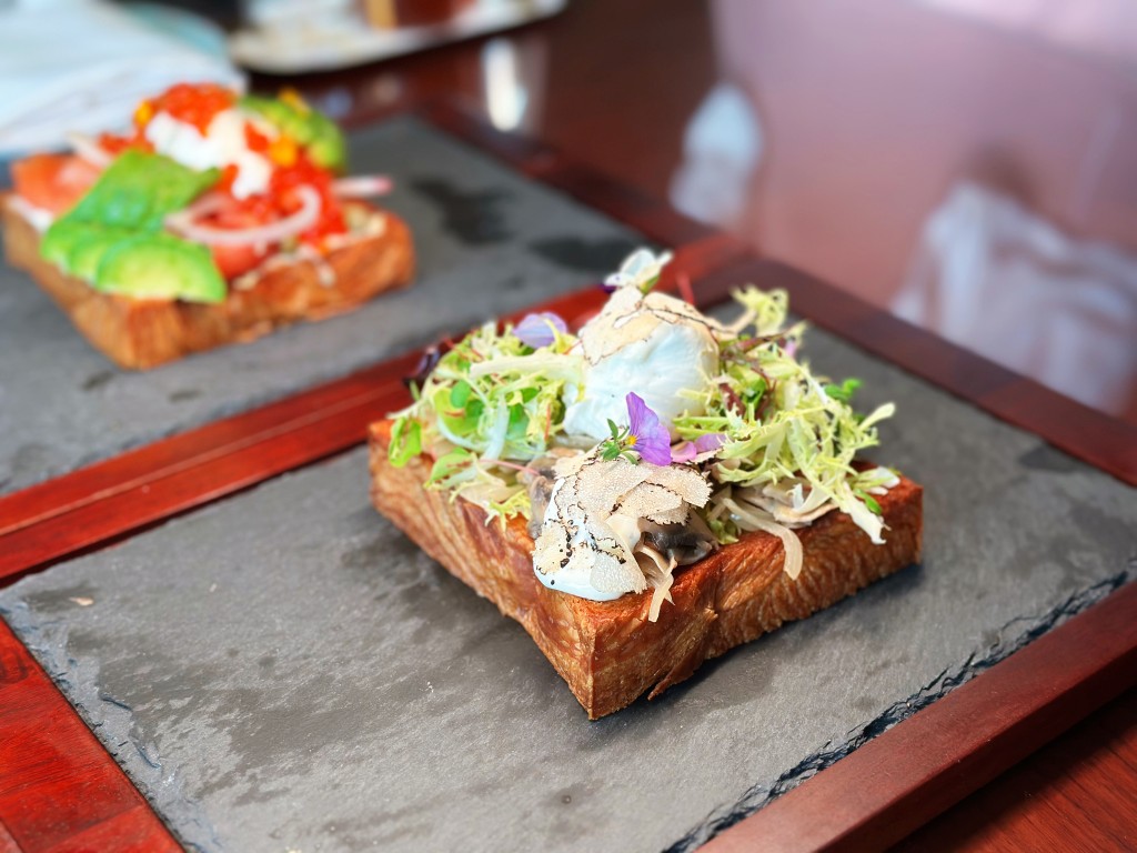 Black truffle mushroom and avocado toast. (HK$128)