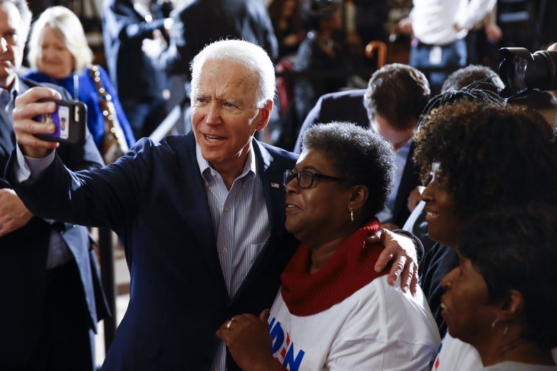 US Democratic presidential candidate former Vice President Joe Biden meets with attendees during a campaign event, Wednesday, in Charleston, South Carolina. US Democratic presidential candidate former Vice President Joe Biden meets with attendees during a campaign event, Wednesday, in Charleston, South Carolina.