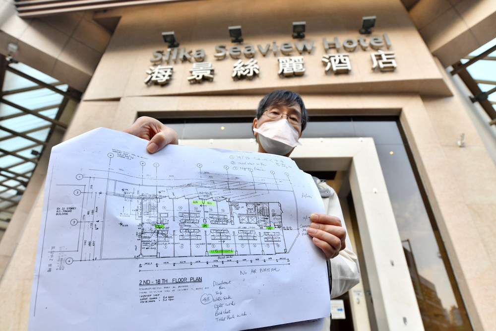 Yuen Kwok-yung outside the Silka Seaview Hotel in Yau Ma Tei, where cross transmission was identified. Sing Tao Yuen Kwok-yung outside the Silka Seaview Hotel in Yau Ma Tei, where cross transmission was identified. Sing Tao