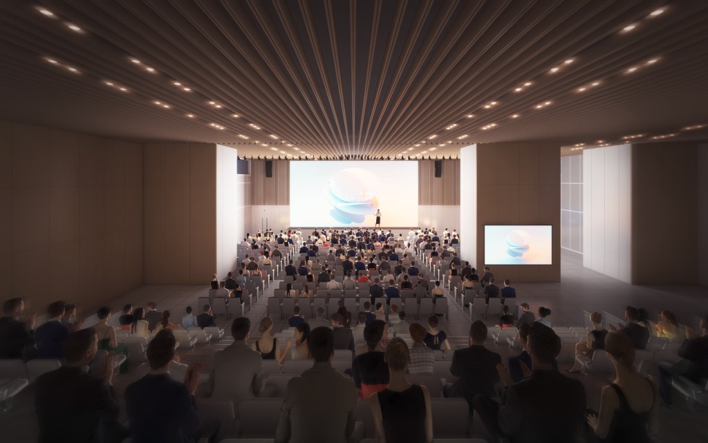 The multi-function hall at Cyberport 5 is designed to host large-scale events and can accommodate up to 800 participants.