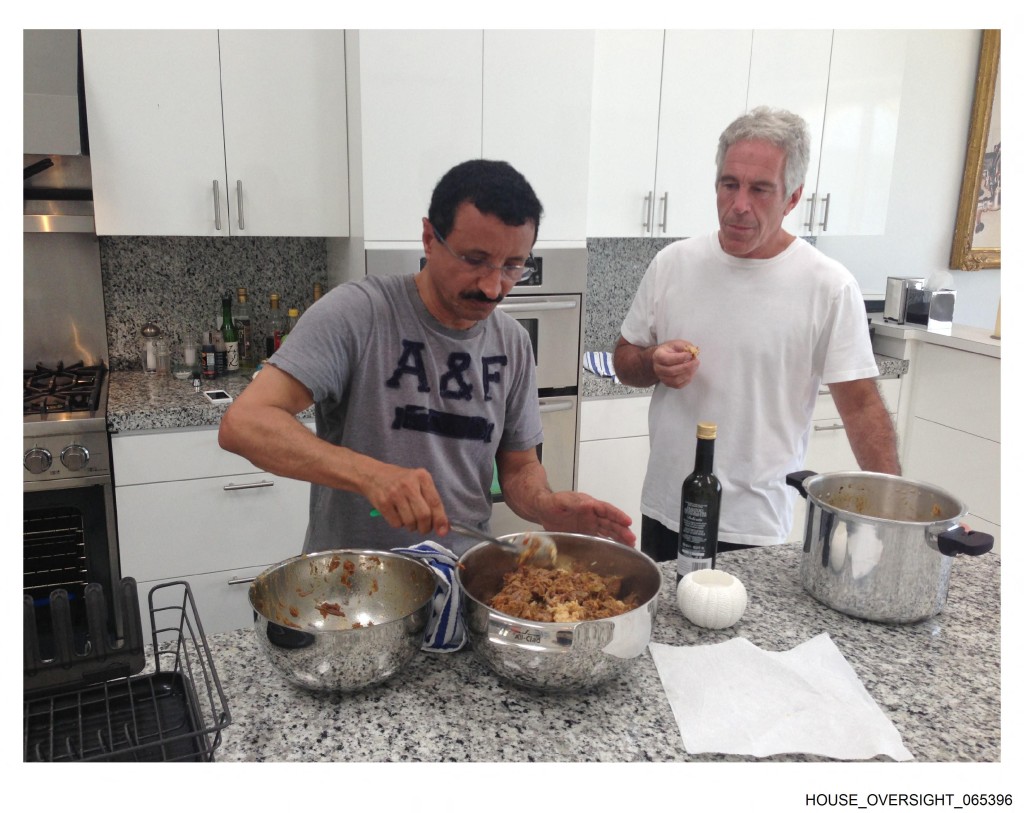 Photo by - / HOUSE OVERSIGHT DEMOCRATS / AFP  This undated and unlocated handout image released by Democrats on the House Oversight Committee on December 18, 2025 shows late convicted sex offender Jeffrey Epstein (R) cooking with CEO of DP World Sultan Ahmed bin Sulayem.