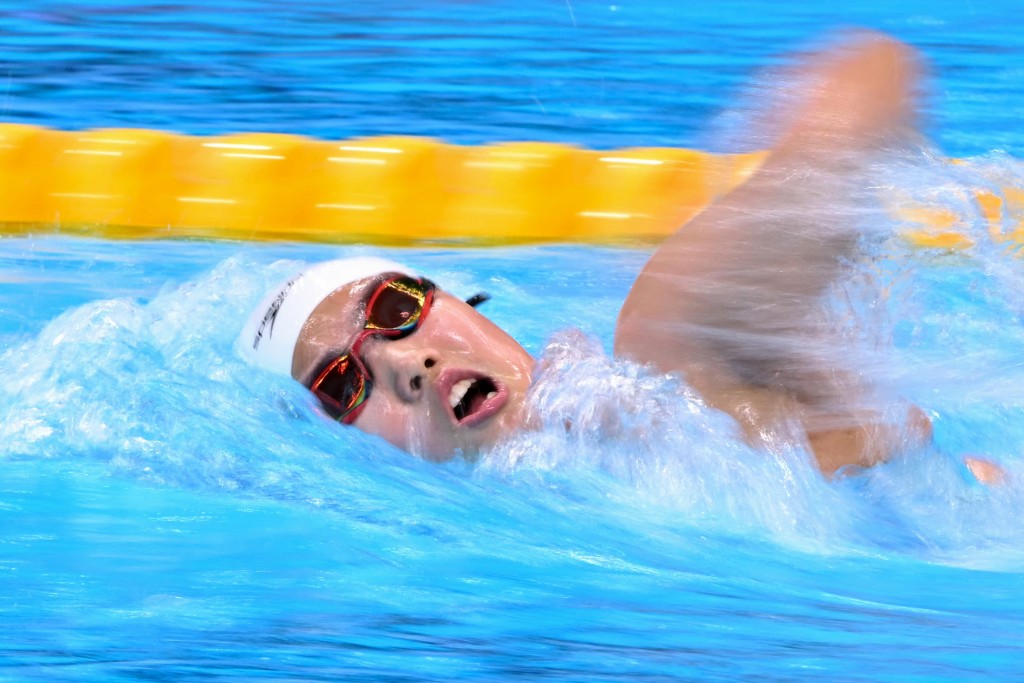 China's Yu Zidi 2026 Asian Games at the Tokyo Aquatics Centre in Tokyo on September 23, 2026. (Photo by Yuichi YAMAZAKI / AFP)