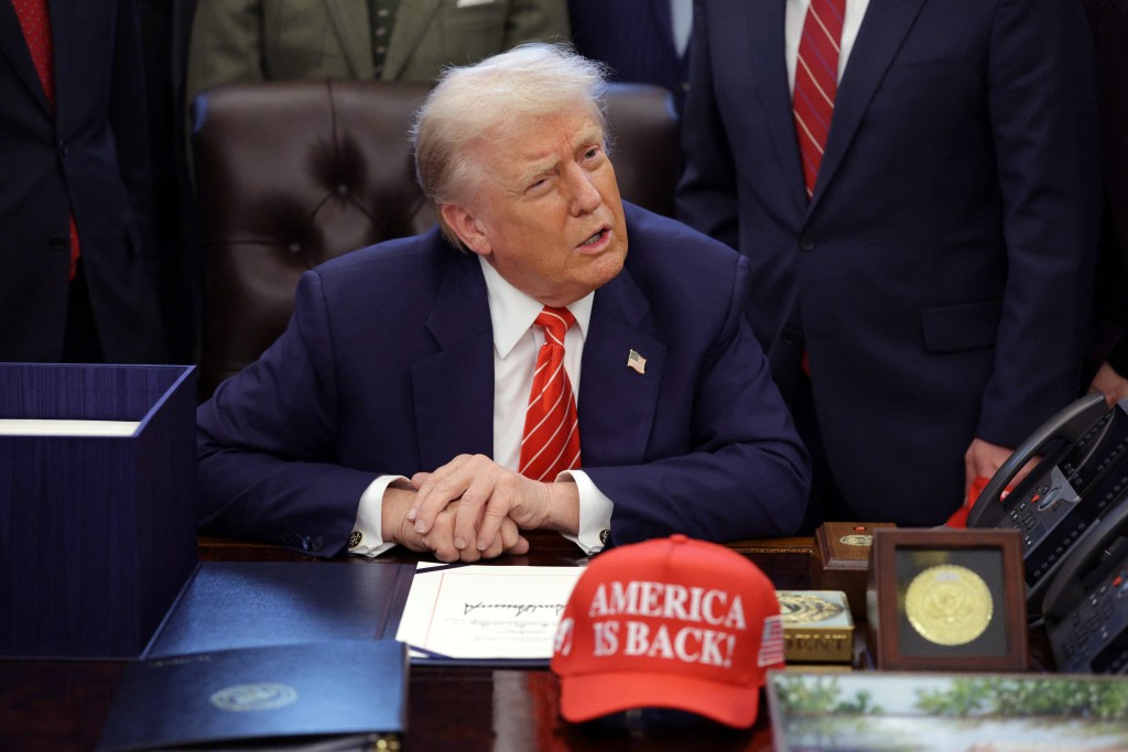 U.S. President Donald Trump speaks during a bill signing in the Oval Office of the White House on February 03, 2026 in Washington, DC. The House passed legislation today that ends the partial government shutdown while lawmakers negotiate over Immigration and Customs Enforcement policy and funding for the Department of Homeland Security. Alex Wong/Getty Images/AFP