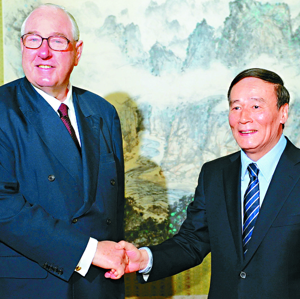 Sir Henry Keswick with then vice premier Wang Qishan in 2011. Sir Henry Keswick with then vice premier Wang Qishan in 2011.