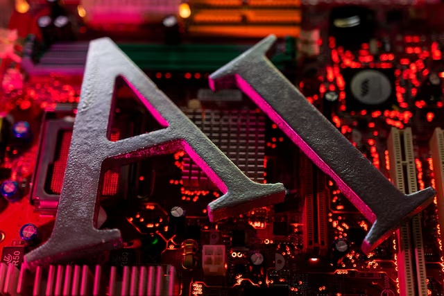 AI (Artificial Intelligence) letters are placed on computer motherboard in this illustration taken, June 23, 2023. REUTERS/Dado Ruvic/Illustration/File Photo 