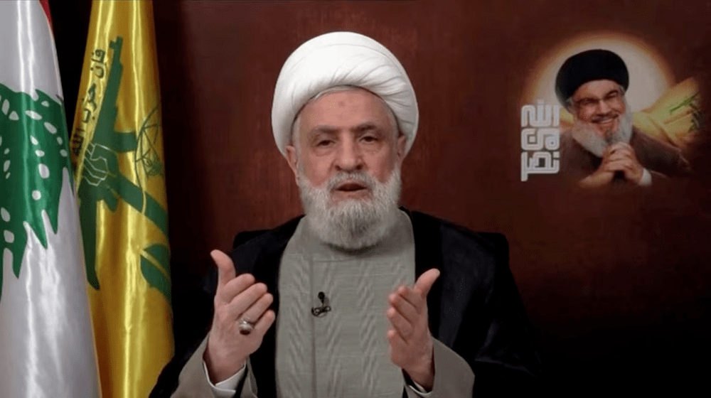 Lebanon's Hezbollah leader Sheikh Naim Qassem delivers an address from an unknown location, November 29, 2024, in this still image from video. Al Manar TV/Reuters TV via REUTERS/File Photo Lebanon's Hezbollah leader Sheikh Naim Qassem delivers an address from an unknown location, November 29, 2024, in this still image from video. Al Manar TV/Reuters TV via REUTERS/File Photo