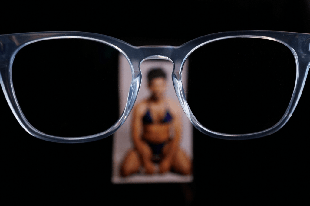 A photorealistic image generated by the artificial intelligence chatbot Grok of a Reuters journalist is shown on a phone’s screen in this illustration picture taken January 22, 2026. The image is one of scores of sexualized or degrading images recently created by Grok in response to reporters' prompts. REUTERS/Mike Blake