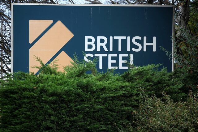 Signage is seen near the entrance to British Steel’s Lackenby plant in Redcar, Britain, November 7, 2023. REUTERS/Phil Noble/File Photo