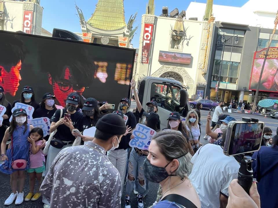 From far left: a truck playing Edan Lui's music in Los Angeles, a leaflet promoting Ian Chan's track and fans of Anson Lo in UK. From far left: a truck playing Edan Lui's music in Los Angeles, a leaflet promoting Ian Chan's track and fans of Anson Lo in UK.