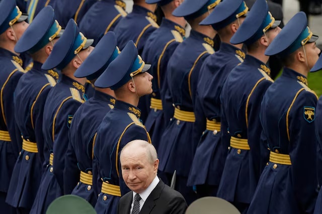 Russian President Vladimir Putin arrives for a wreath-laying ceremony marking the 85th anniversary of the Nazi German invasion into the Soviet Union in World War II, on the Remembrance and Sorrow Day at the Tomb of the Unknown Soldier by the Kremlin wall in Moscow, Russia June 22, 2026. Alexander Zemlianichenko/Pool via REUTERS
