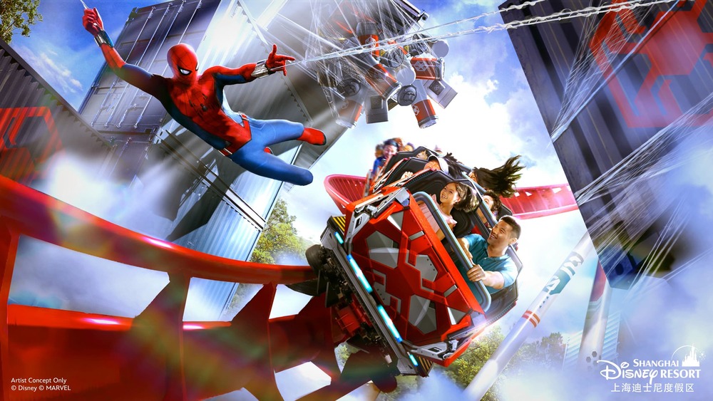 Spider-Man themed coaster will be debut at Shanghai Disneyland. Spider-Man themed coaster will be debut at Shanghai Disneyland.