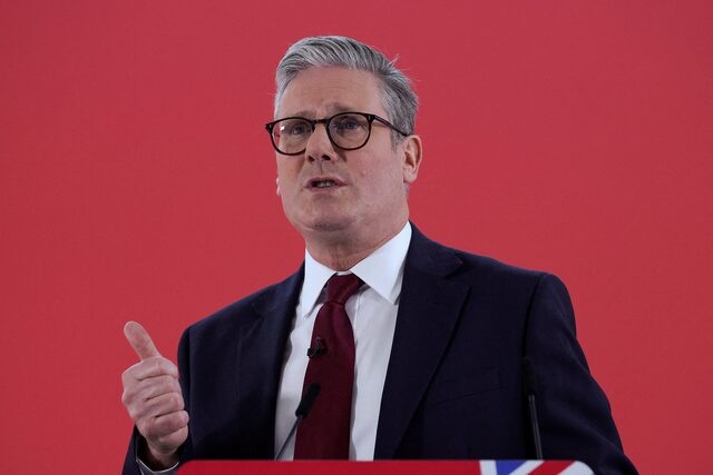 Britain's opposition Labour Party leader Keir Starmer speaks, in Deal, Britain, May 10, 2024. REUTERS/Carlos Jasso/File Photo