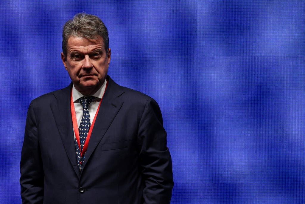 Colm Kelleher, Chairman of the Board of Directors of UBS, attends the Global Financial Leaders' Investment Summit, in Hong Kong, China, November 4, 2025. REUTERS/Tyrone Siu