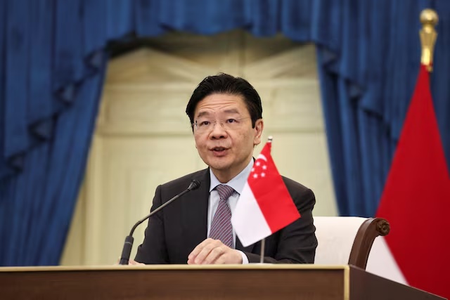 Singapore's Prime Minister Lawrence Wong speaks during a joint press conference with Indonesian President Prabowo Subianto (not pictured) after their meeting at the Merdeka Palace in Jakarta, Indonesia, July 6, 2026. REUTERS/Willy Kurniawan