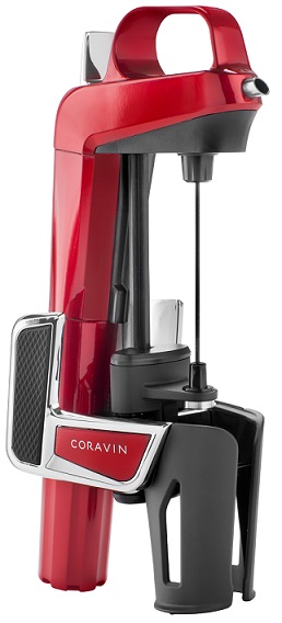Coravin Model Two Elite in candy apple red. Coravin Model Two Elite in candy apple red.