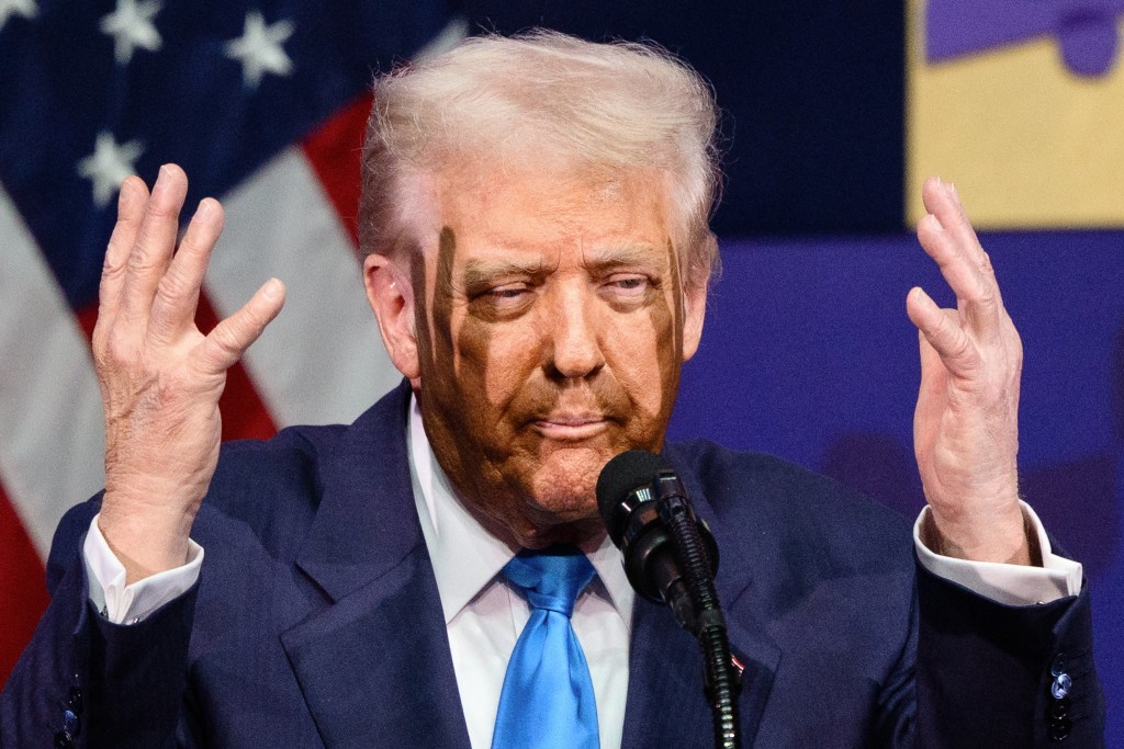 US President Donald Trump gestures as he speaks during the Asia-Pacific Economic Cooperation (APEC) CEO Summit at the Gyeongju Arts Center in Gyeongju on October 29, 2025. (Photo by ANTHONY WALLACE / AFP)