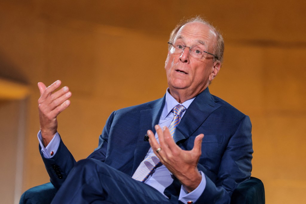 Chairman and CEO of BlackRock Larry Fink speaks during the 2026 Infrastructure Summit of government officials, corporate executives, and labor leaders, in Washington, D.C., U.S., March 11, 2026. REUTERS/Kylie Cooper