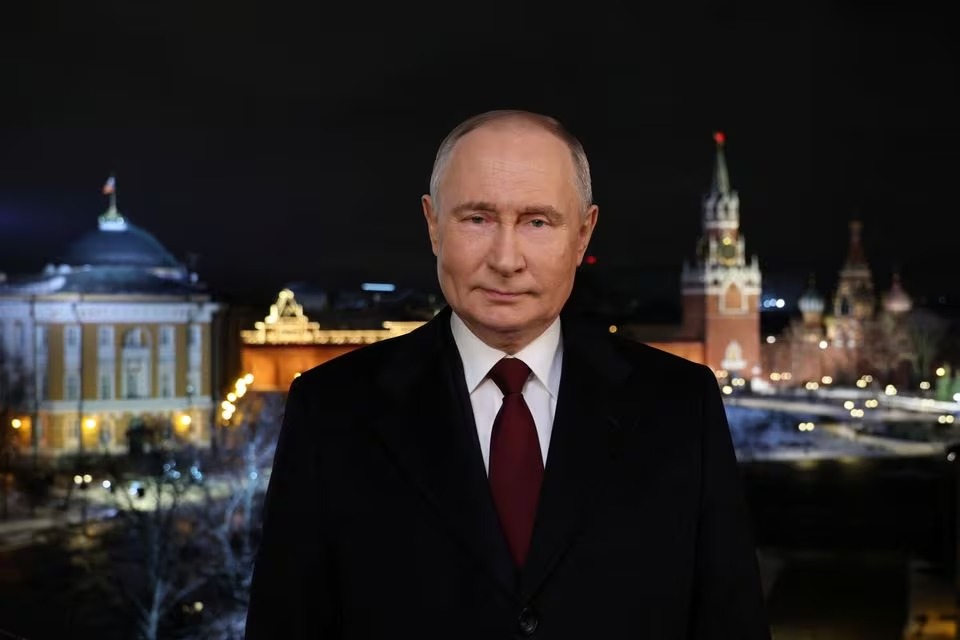 Russian President Vladimir Putin makes his annual New Year address to the nation in Moscow, Russia, in this picture released on January 1, 2024. (Reuters) Russian President Vladimir Putin makes his annual New Year address to the nation in Moscow, Russia, in this picture released on January 1, 2024. (Reuters)