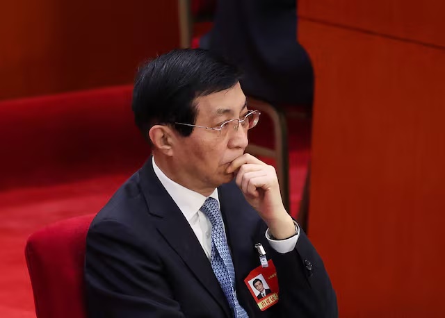 Chinese People's Political Consultative Conference (CPPCC) Chairman Wang Huning looks on during the opening session of the National People's Congress (NPC) at the Great Hall of the People in Beijing, China March 5, 2026. REUTERS/Maxim Shemetov
