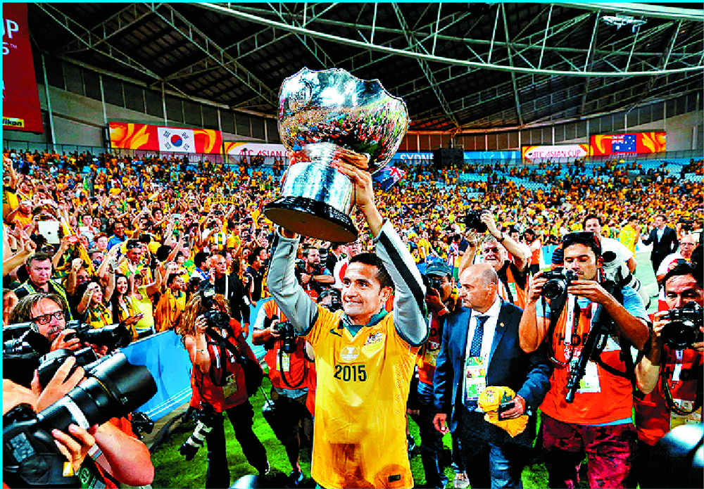 Tim Cahill celebrates Australia's win at the 2015 Asian Cup in Sydney. REUTERS Tim Cahill celebrates Australia's win at the 2015 Asian Cup in Sydney. REUTERS