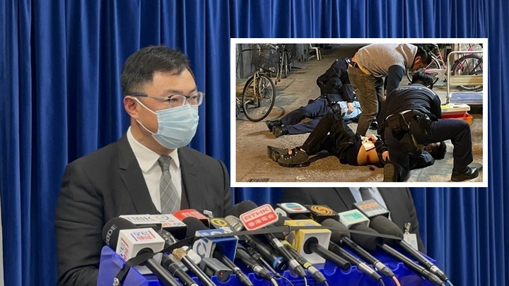 Au Yeung Ki, an acting marine police superintendent, said the 43-year-old man who was shot appeared to be drunk when the two officers responded to the flat on Wing On Street to handle a noise complaint. Au Yeung Ki, an acting marine police superintendent, said the 43-year-old man who was shot appeared to be drunk when the two officers responded to the flat on Wing On Street to handle a noise complaint.