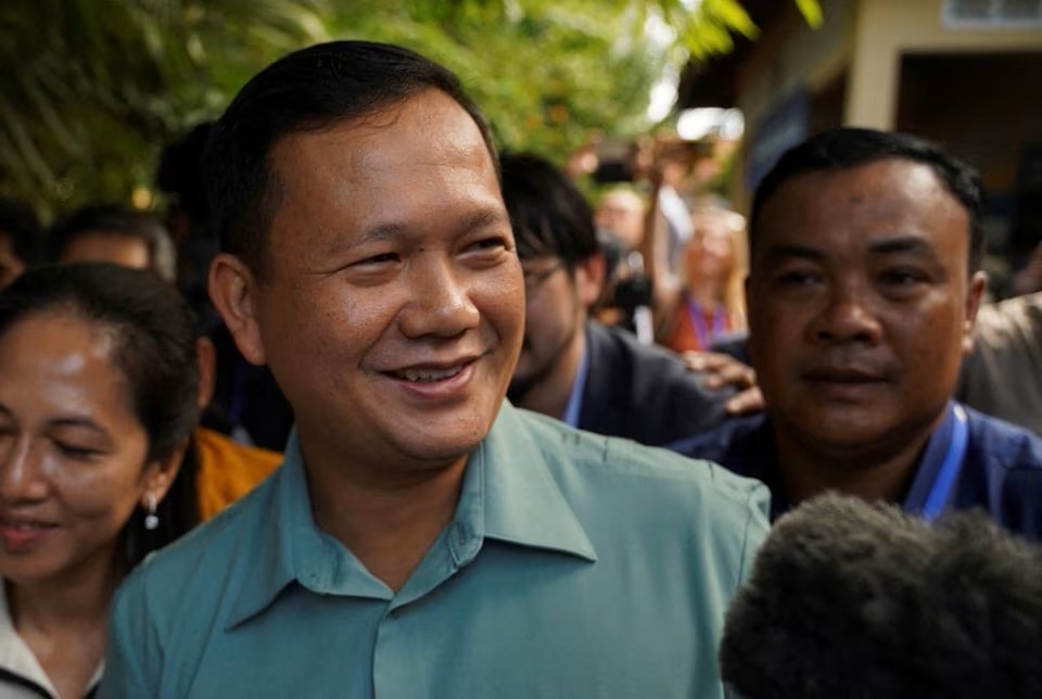 Hun Manet, son of Cambodia's Prime Minister Hun Sen is seen at a polling station on the day of Cambodia's general election, in Phnom Penh. (Reuters) Hun Manet, son of Cambodia's Prime Minister Hun Sen is seen at a polling station on the day of Cambodia's general election, in Phnom Penh. (Reuters)
