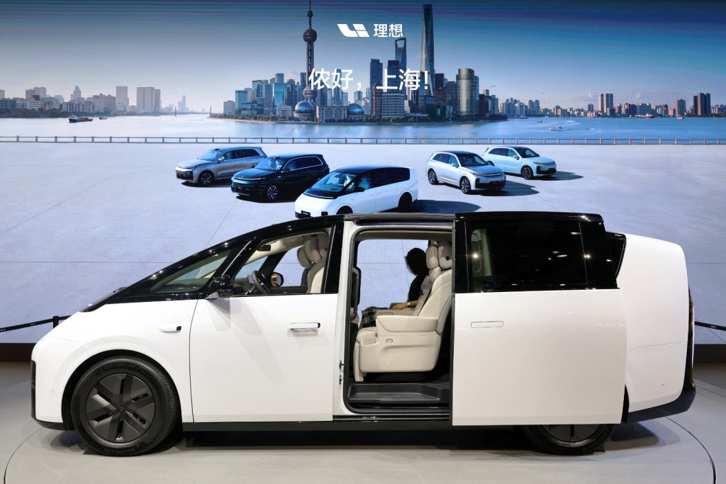 A Li Mega electric minivan is displayed at the Li Auto booth during a media day for the Auto Shanghai show in April. Photo by REUTERS