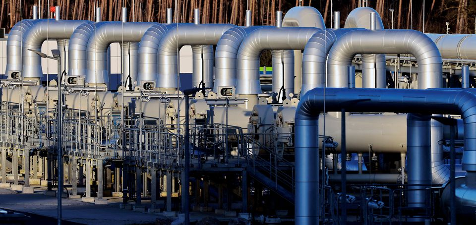 Pipes at the landfall facilities of the 'Nord Stream 2' gas pipeline are pictured in Lubmin, Germany, March 7, 2022. (Reuters) Pipes at the landfall facilities of the 'Nord Stream 2' gas pipeline are pictured in Lubmin, Germany, March 7, 2022. (Reuters)