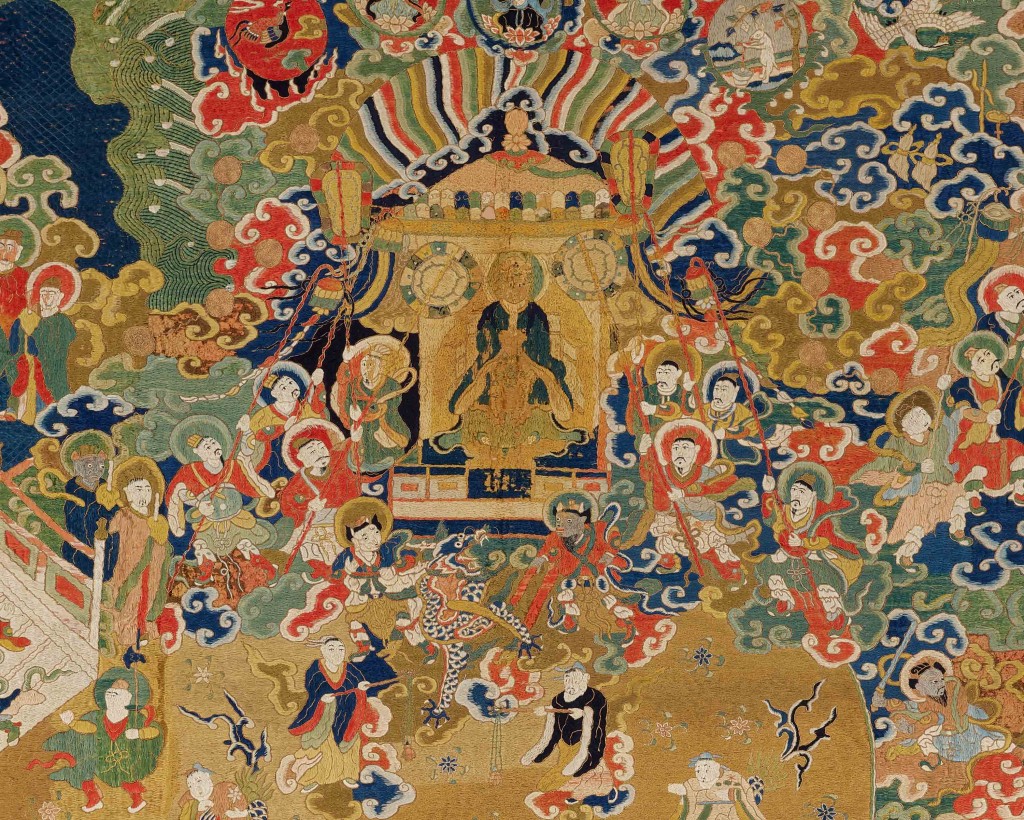 Daoist ritual robe with the Three Officials of Heaven, Earth, and Water Ming dynasty, probably Jiajing period (1522–1566) Embroidery, polychrome and metallicwrapped silk threads on silk tabby The Chris Collection at the Hong Kong Palace Museum, 2025.CH-HKPM.458