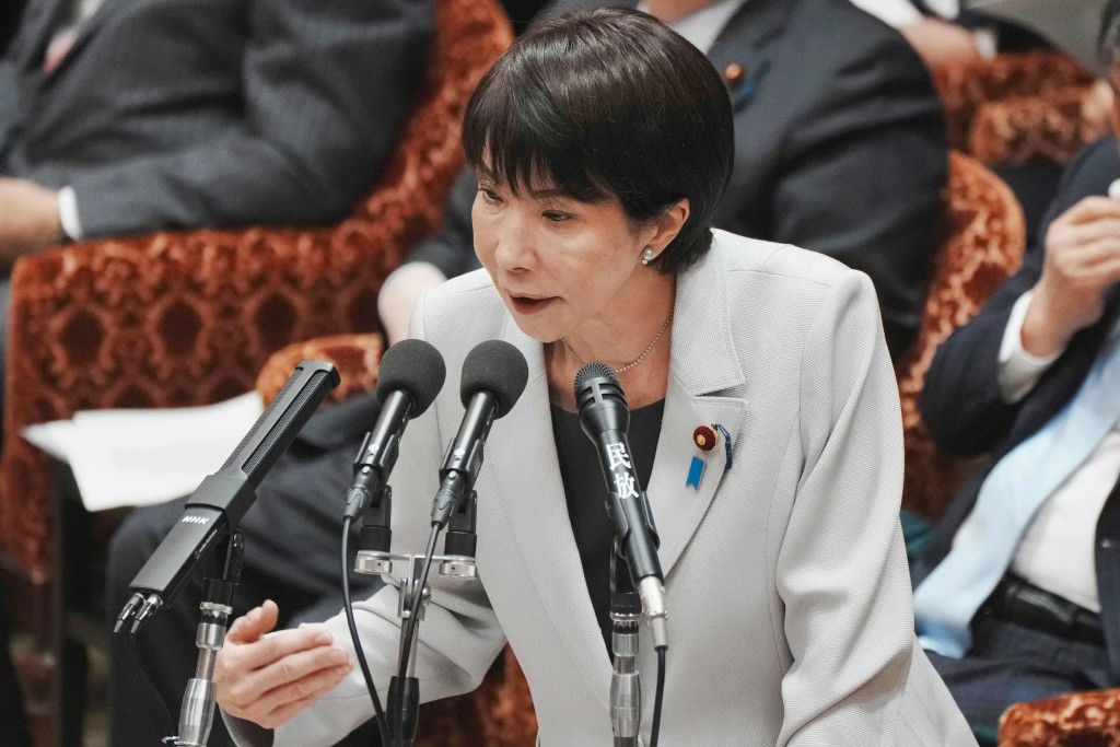 Japan's Prime Minister Sanae Takaichi responds to questions during a session of the House of Representatives' Budget Committee at the National Diet in Tokyo on November 10, 2025. AFP