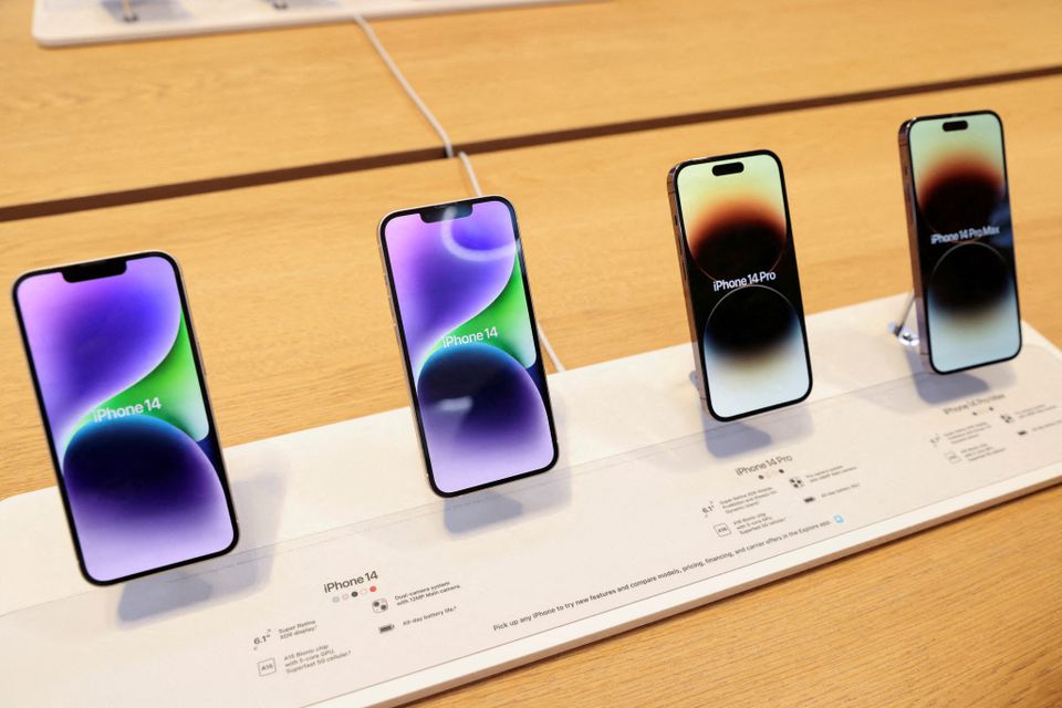 The iPhone 14, iPhone 14 Pro and iPhone 14 Pro Max are displayed at the Apple Fifth Avenue store, in Manhattan, New York City. (Reuters) The iPhone 14, iPhone 14 Pro and iPhone 14 Pro Max are displayed at the Apple Fifth Avenue store, in Manhattan, New York City. (Reuters)