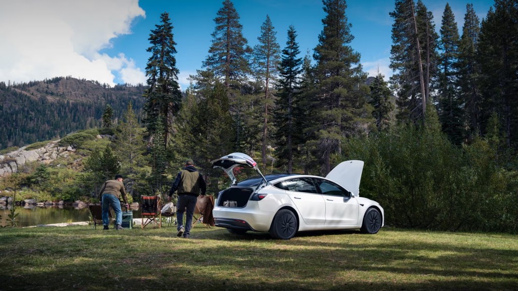 Tesla's Model 3 standard car, on Tuesday. Photograph: Tesla Motors/Reuters