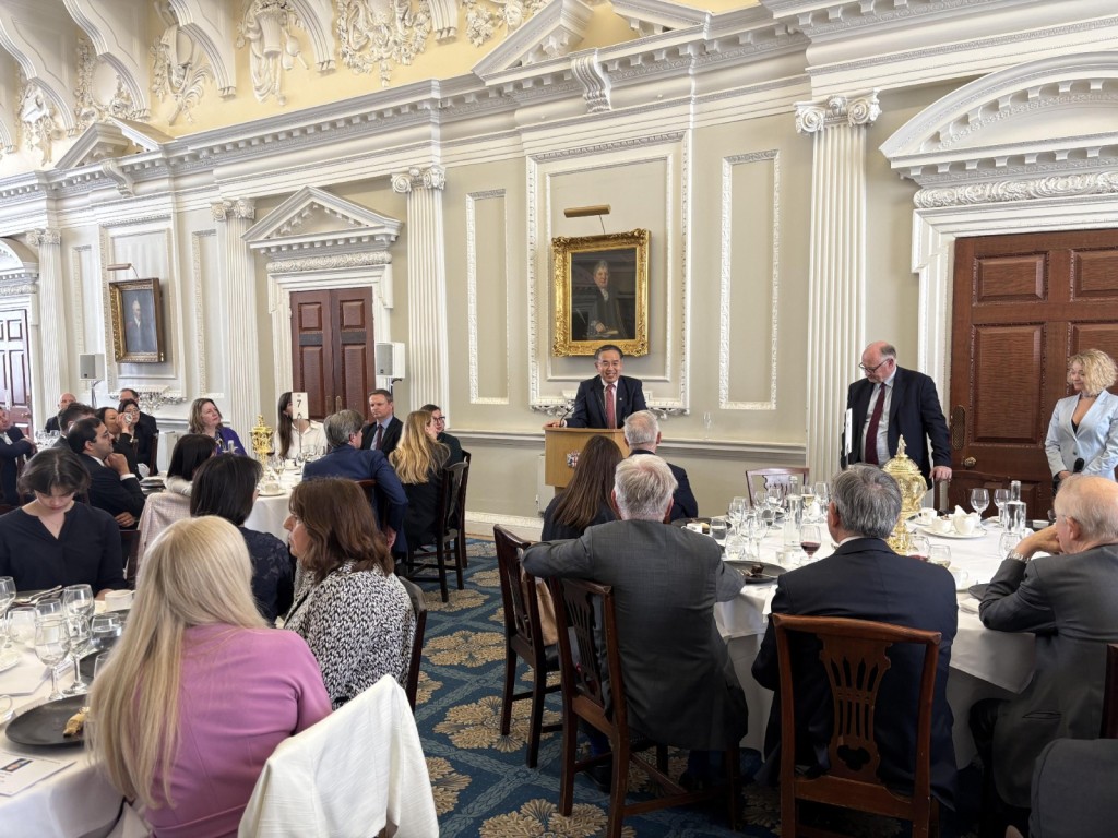 Christopher Hui attends a luncheon organized by the Hong Kong Association in London, the United Kingdom, on June 10. GIS