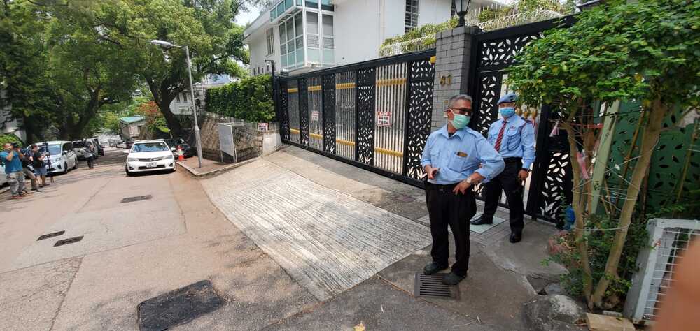 Officers arrived Lai's residency at Ho Man Tin this morning for investigation in association with his participation in unlawful anti-bill assemblies. 