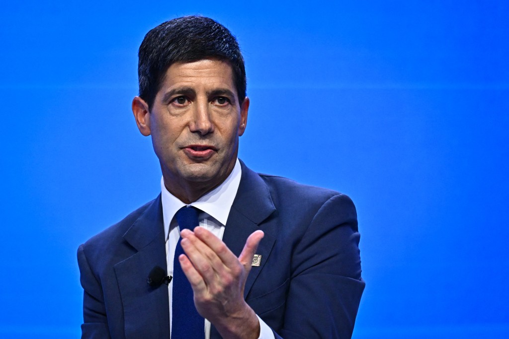 Chairman of the US Federal Reserve Kevin Warsh (R) speaks during a "fireside chat" with IMF Managing Director Kristalina Georgieva at the Annual Meetings of the International Monetary Fund (IMF) and the World Bank Group (WBG) at the Queen Sirikit National Convention Center (QSNCC) in Bangkok on October 16, 2026. (Photo by Lillian SUWANRUMPHA / AFP)