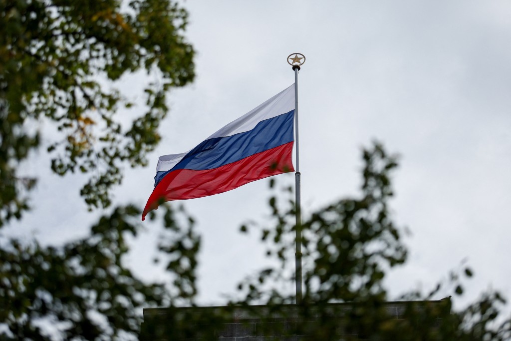 A Russian flag flies at the Russian Embassy in Berlin, Germany, September 20, 2026. (Reuters/File)