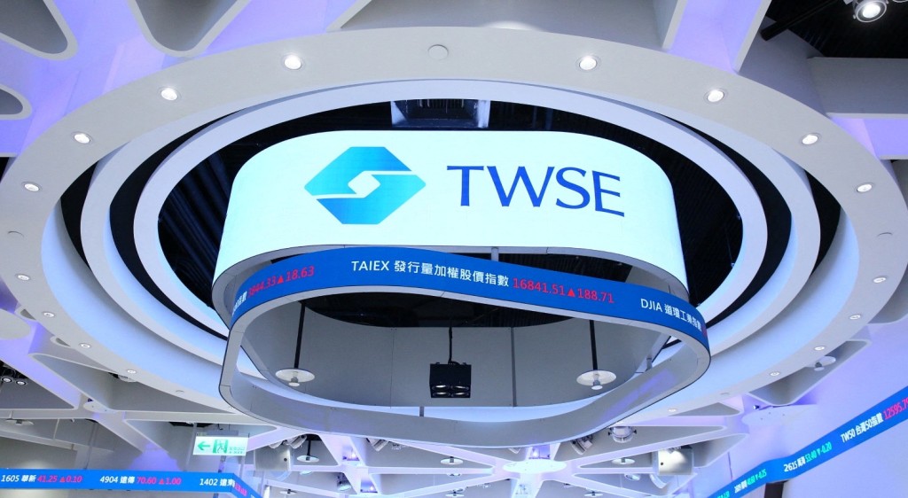 Taiwan Stock Exchange displays its new logo in a ceiling vault of its building in Taipei, Taiwan July 11, 2023 . Reuters
