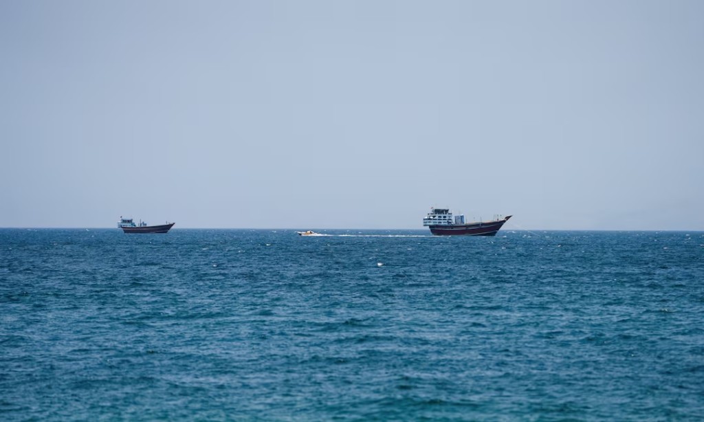  Vessels at the Strait of Hormuz, as seen from Musandam, Oman, July 26, 2026. REUTERS/Stringer