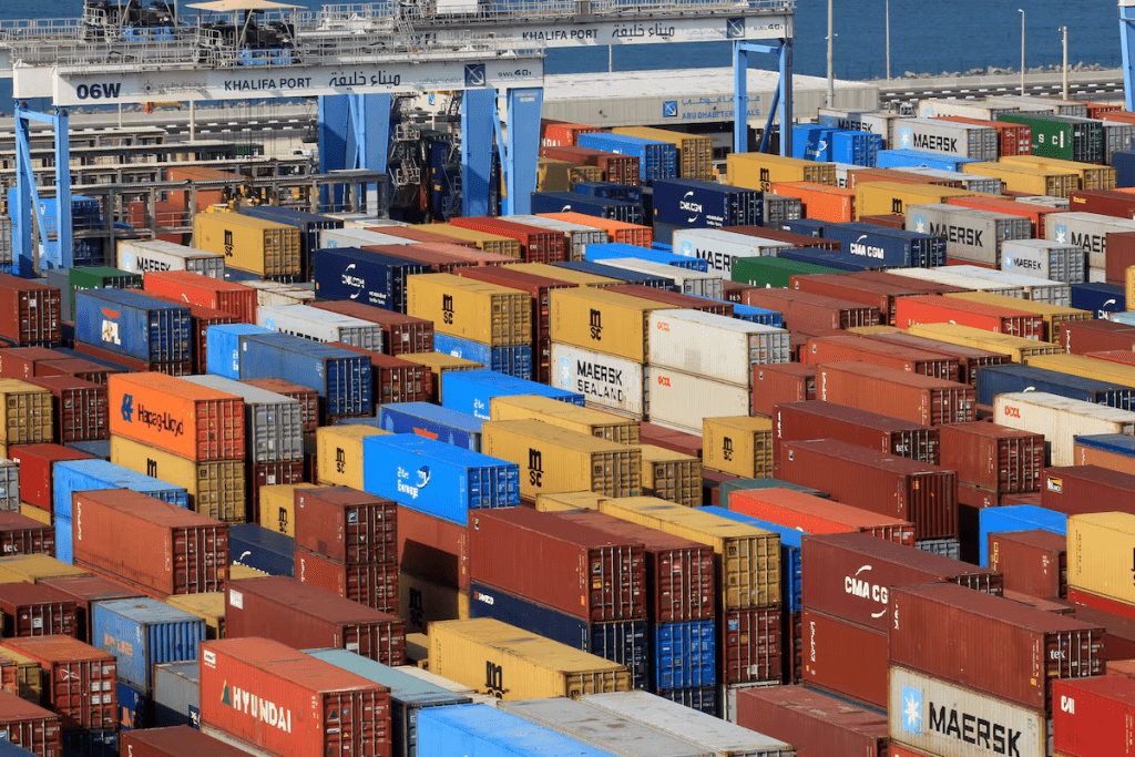 Containers are seen at Abu Dhabi's Khalifa Port after it was expanded in Abu Dhabi, UAE, December 11, 2019. REUTERS/Satish Kumar