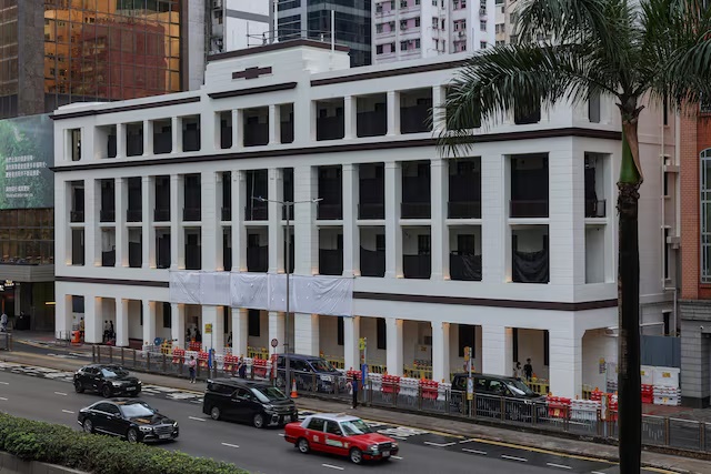 The International Organisation for Mediation (IOMed) headquarters, a China-initiated body, is seen under construction for global dispute resolution, in Hong Kong, China, May 29, 2025. REUTERS/Tyrone Siu/File Photo