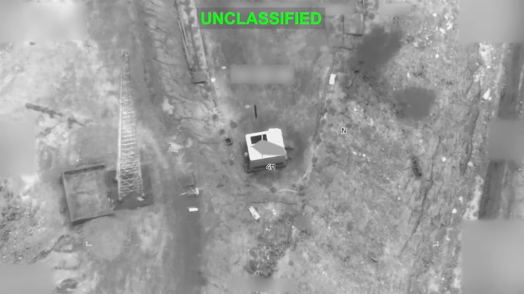 A screengrab from a video obtained from social media on September 1, 2026, shows a view shortly before what U.S. Central Command (CENTCOM) says was a U.S. strike on an Iranian military target. U.S. Central Command/Handout via REUTERS
