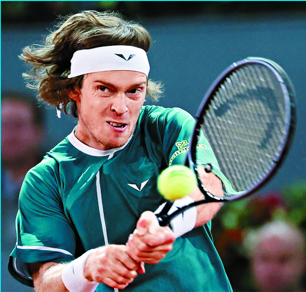 Andrey Rublev rallied from one set down. AFP Andrey Rublev rallied from one set down. AFP