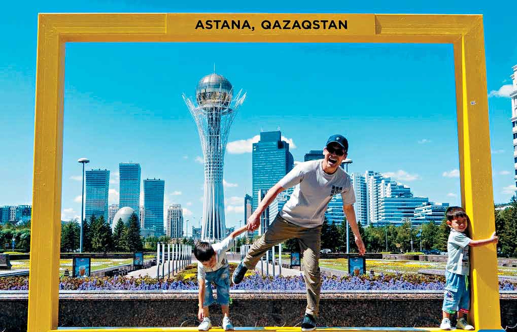 Bayterek observation tower in Astana, capital of Kazakhstan. (XINHUA)